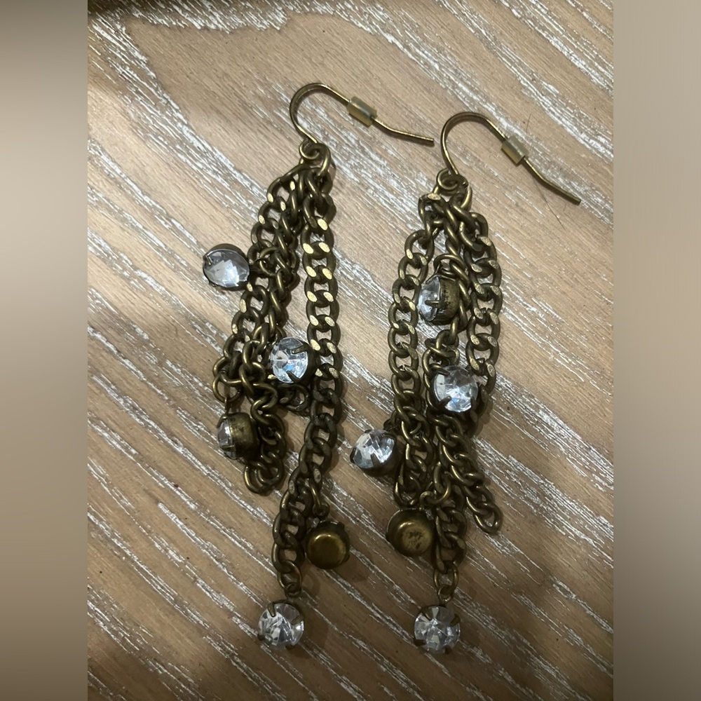 Dangling Earrings with Faux Diamonds 💎